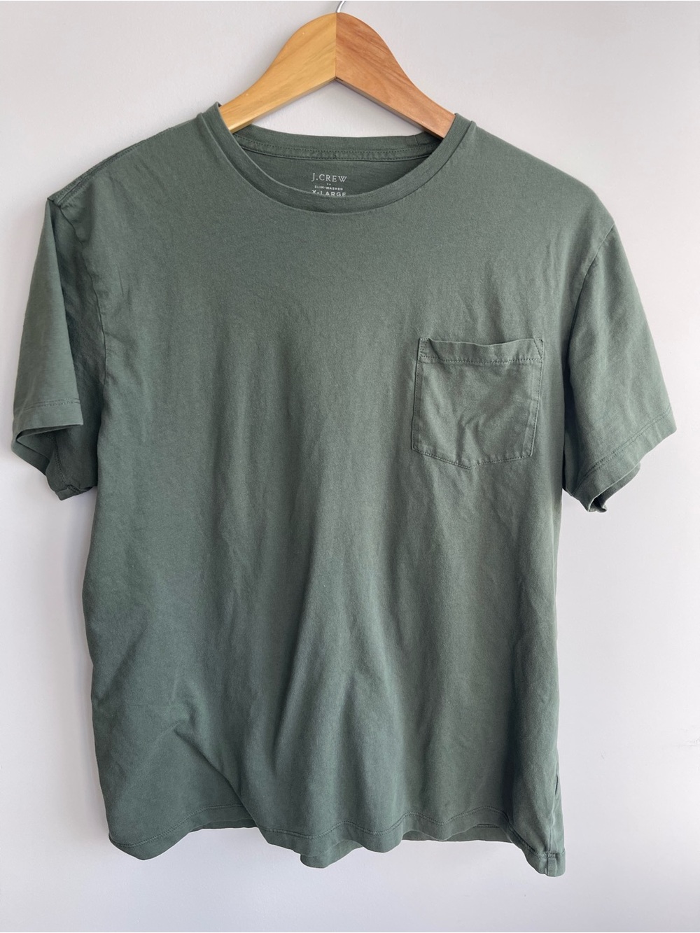 J. Crew Men's Olive Pocket Tee - Short Sleeve Crewneck